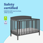 Benton gray crib safety certified callout