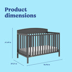 Benton gray crib with dimensions