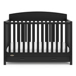 black crib with drawer