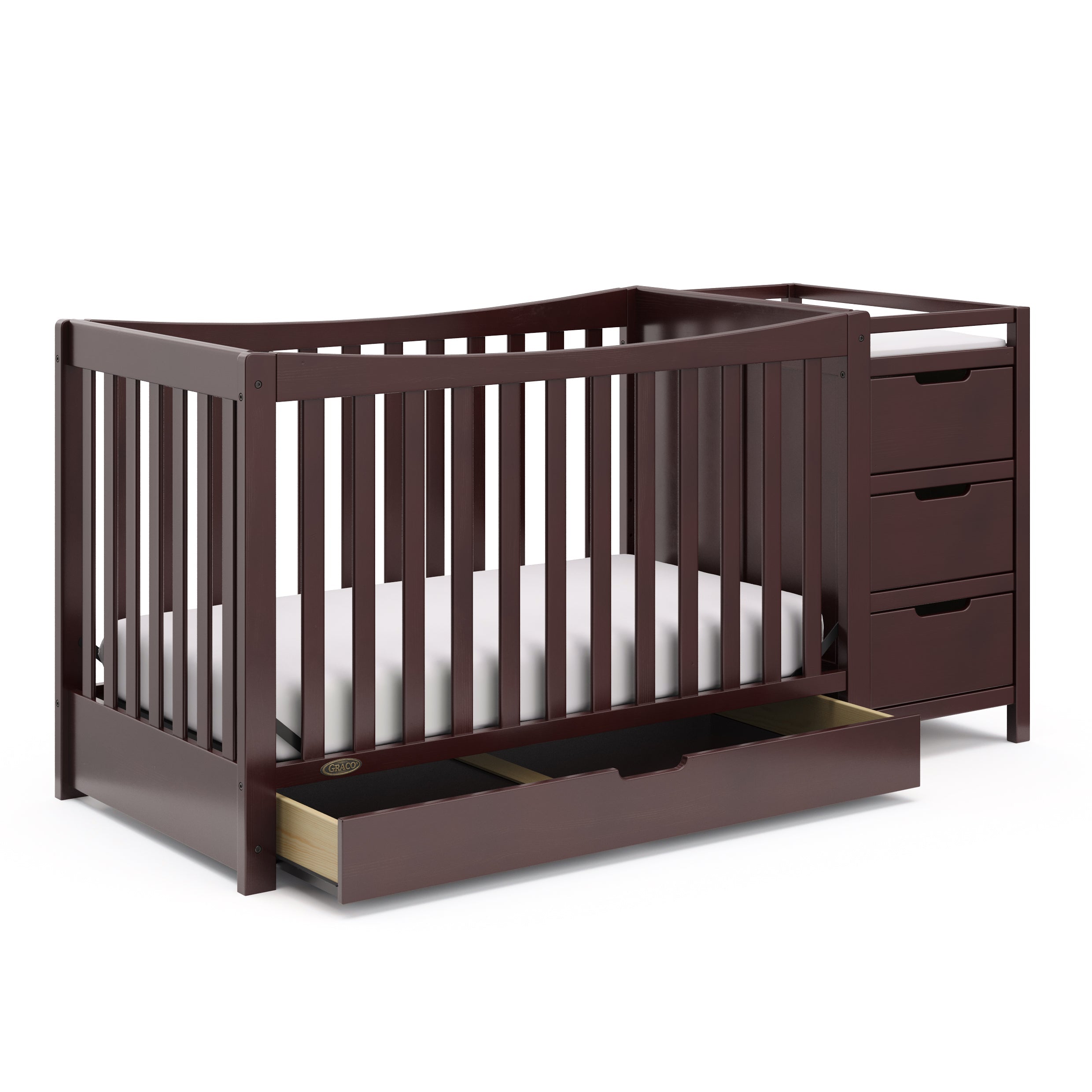 Graco® Remi™ 4-in-1 Convertible Crib and Changer with Drawer.