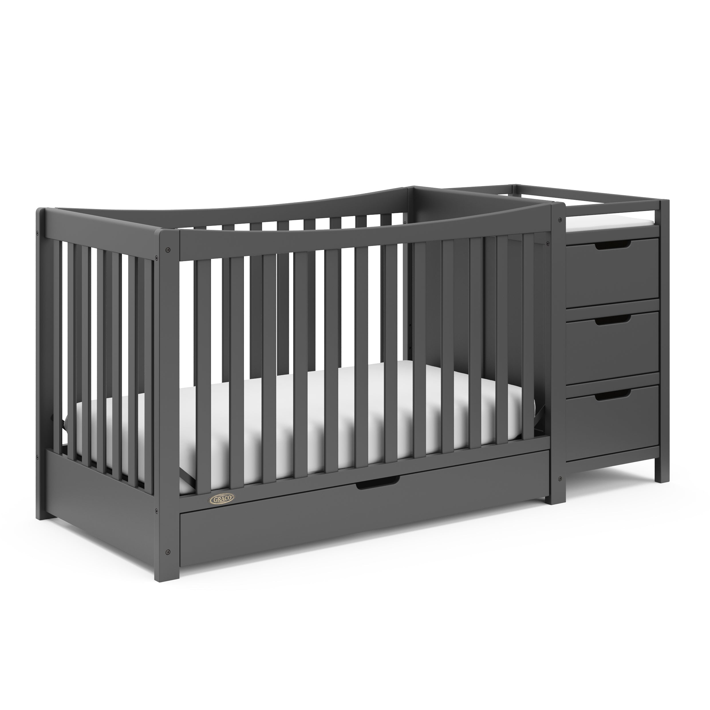 Graco® Remi™ 4-in-1 Convertible Crib and Changer with Drawer.