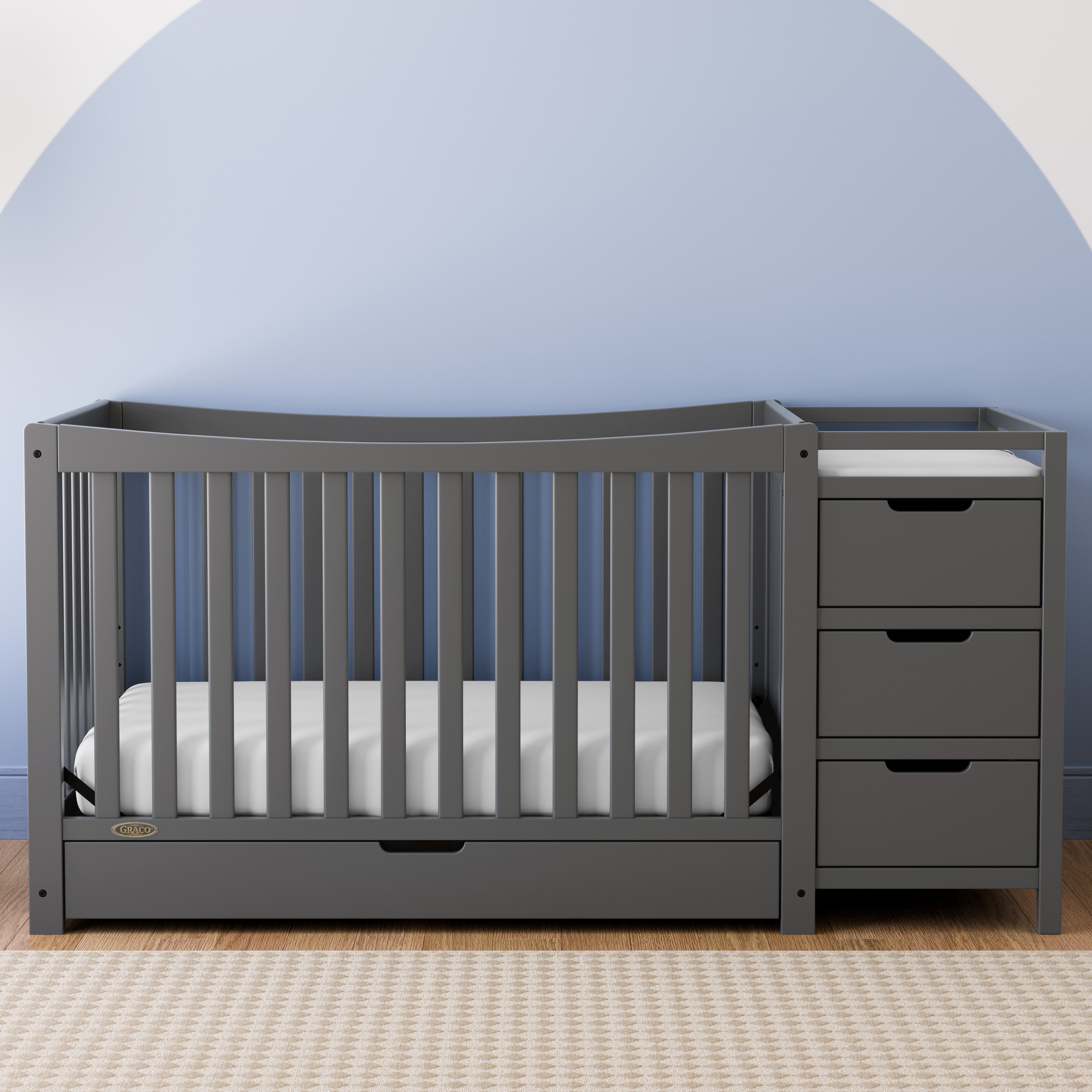 Graco® Remi™ 4-in-1 Convertible Crib and Changer with Drawer.