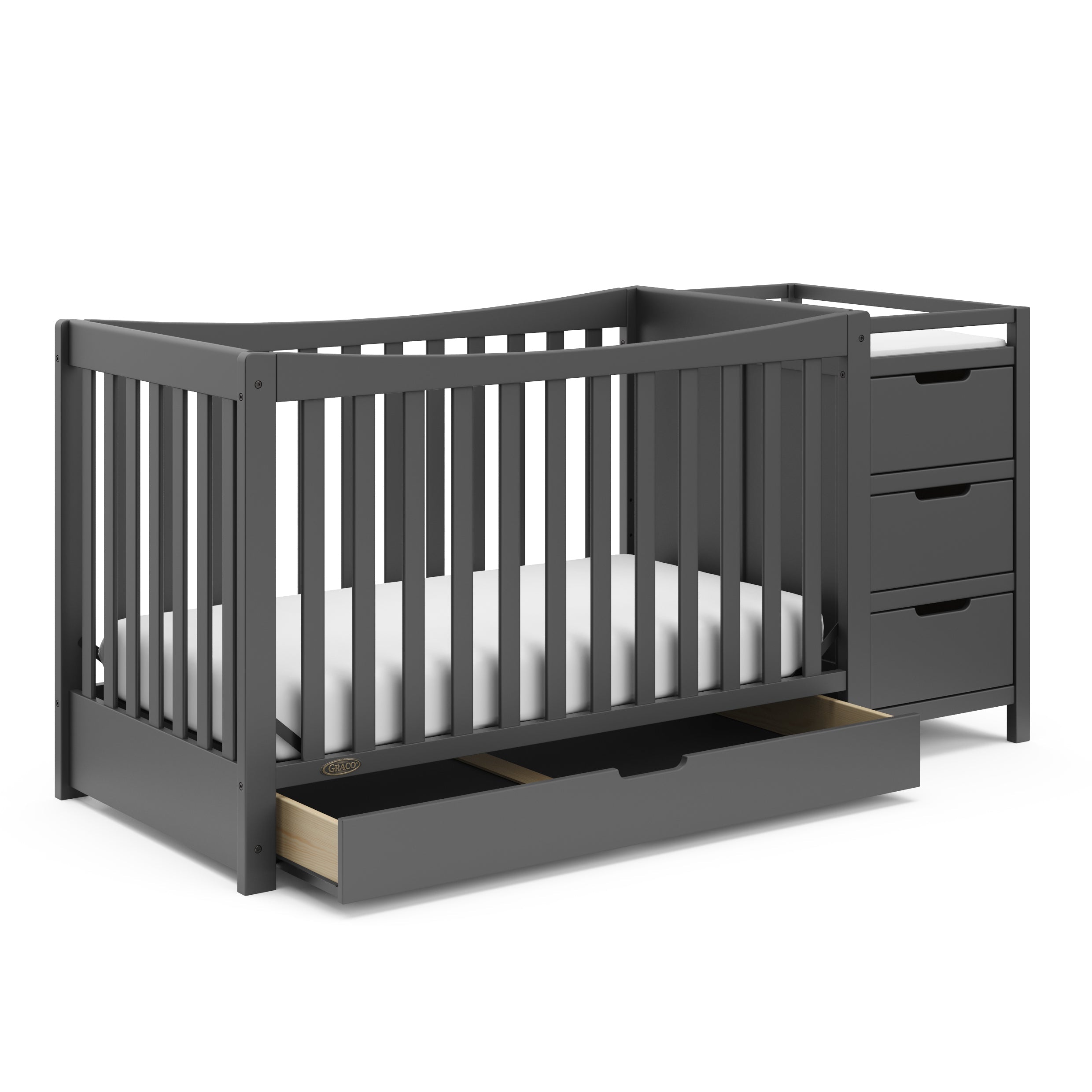 Graco® Remi™ 4-in-1 Convertible Crib and Changer with Drawer.