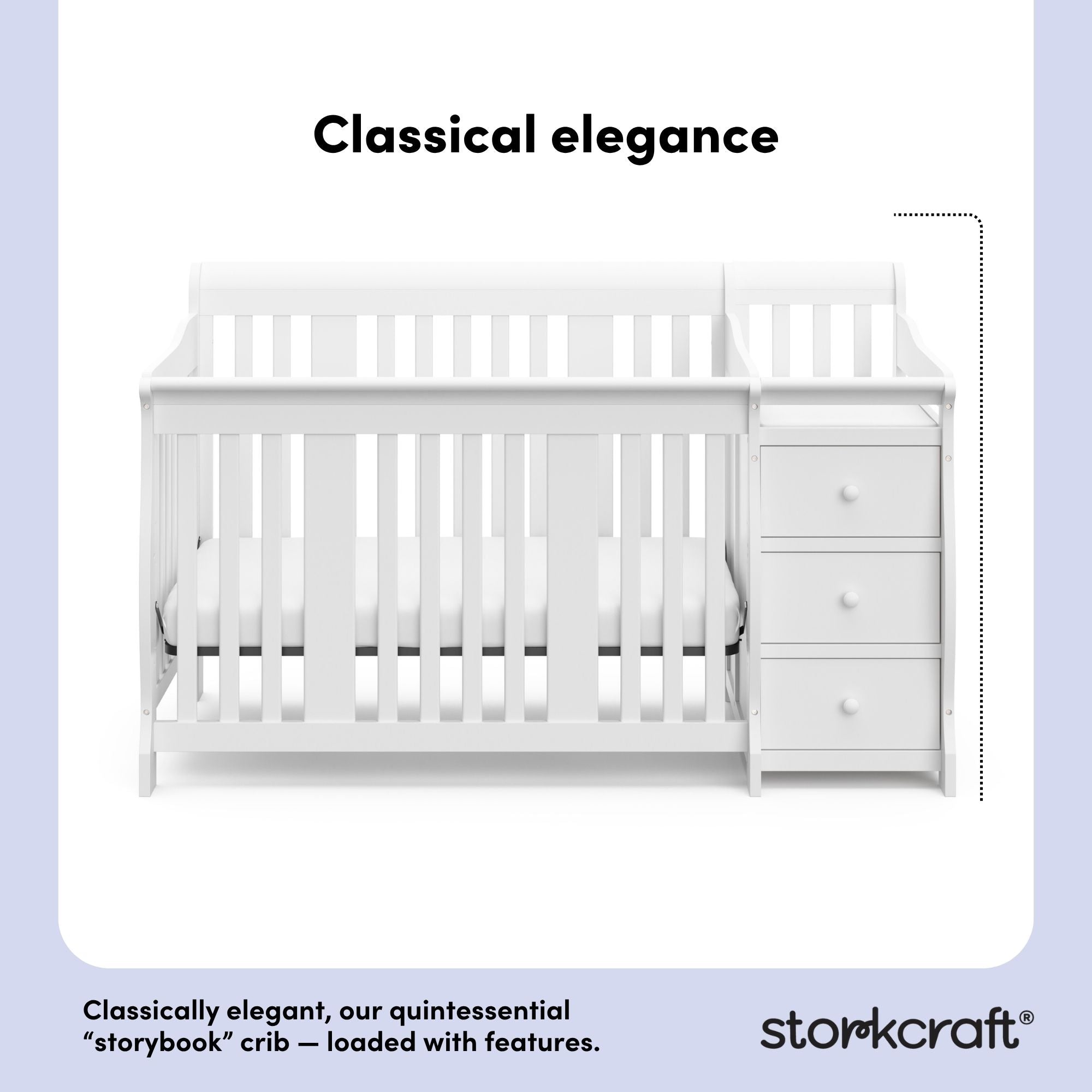 Portofino white crib and changer style callout