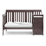 espresso crib and changer in toddler bed conversion