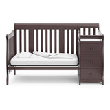 espresso crib and changer in toddler bed conversion