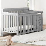 portofino pebble gray crib and changer in nursery
