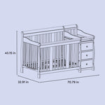 Portofino crib and changer drawing with dimensions