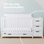 Hadley white crib and changer in nursery