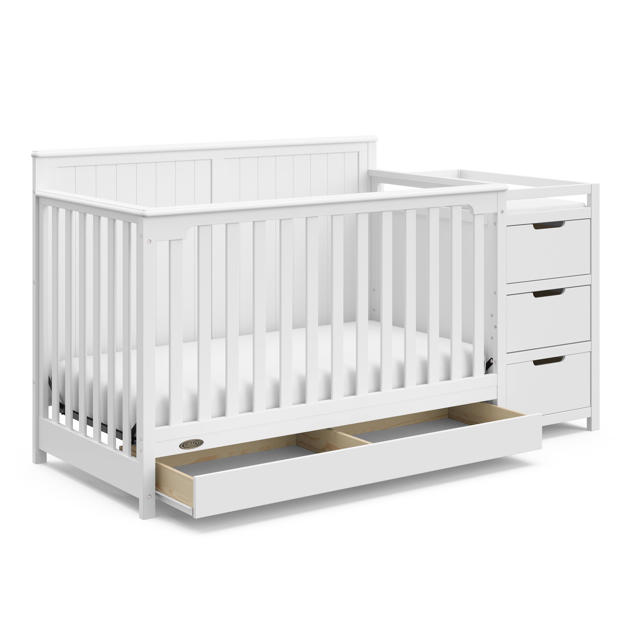 Graco® Hadley 5-in-1 Convertible Crib and Changer with Drawer.
