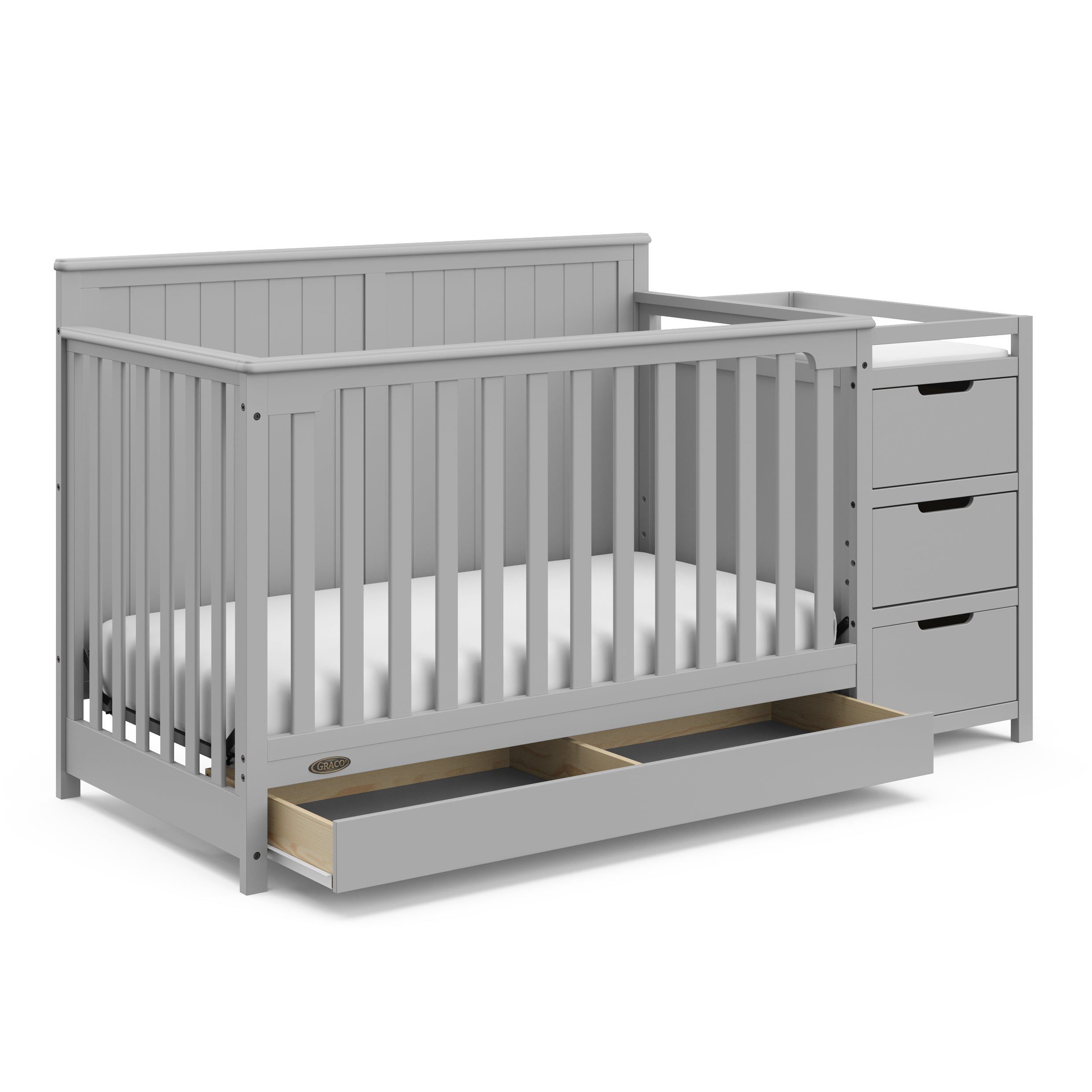 Graco® Hadley 5-in-1 Convertible Crib and Changer with Drawer.