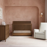 Sasha hazelnut crib with drawer in nursery