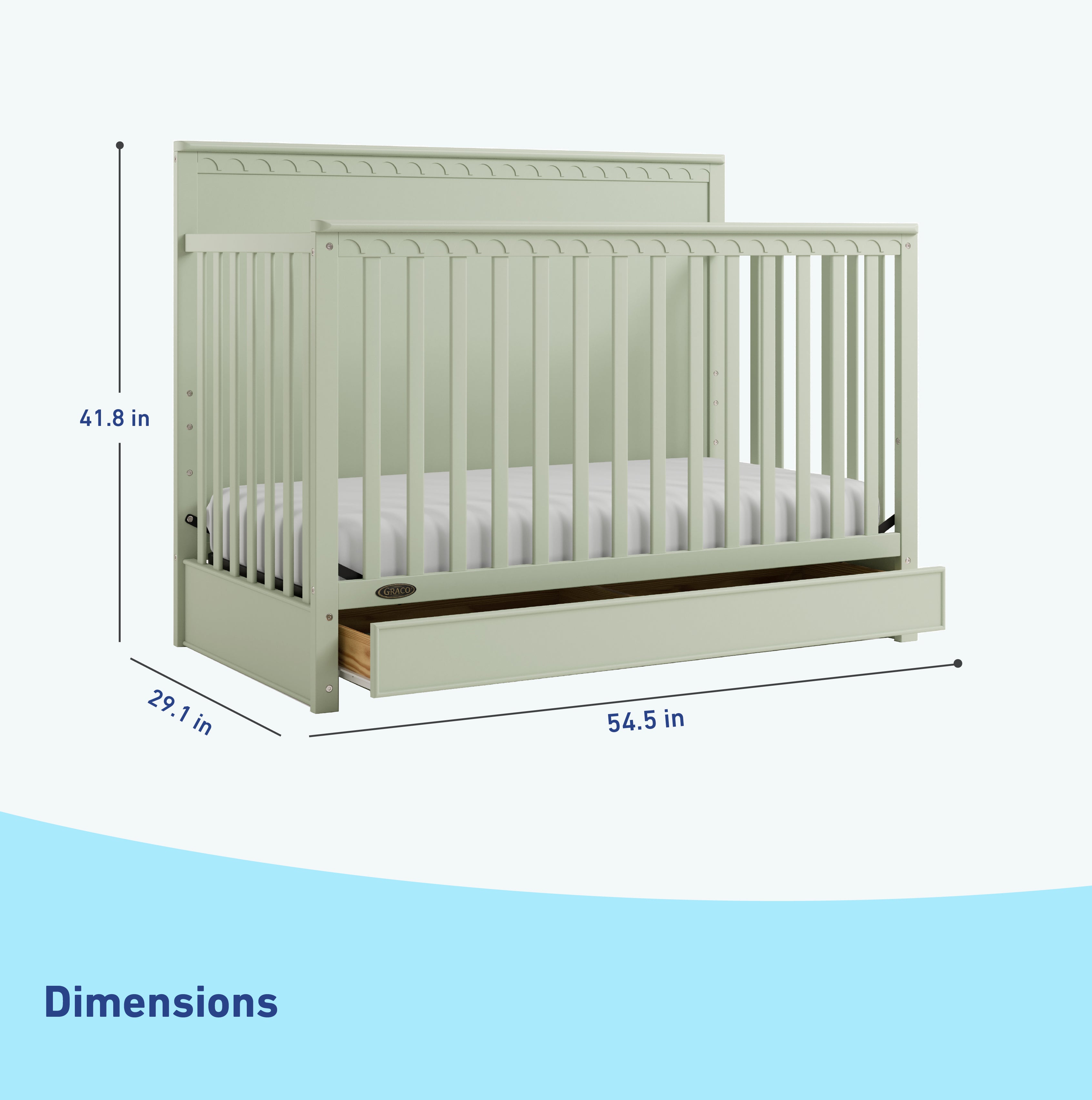 Graco® Sasha™ 5-in-1 Convertible Crib with Drawer.