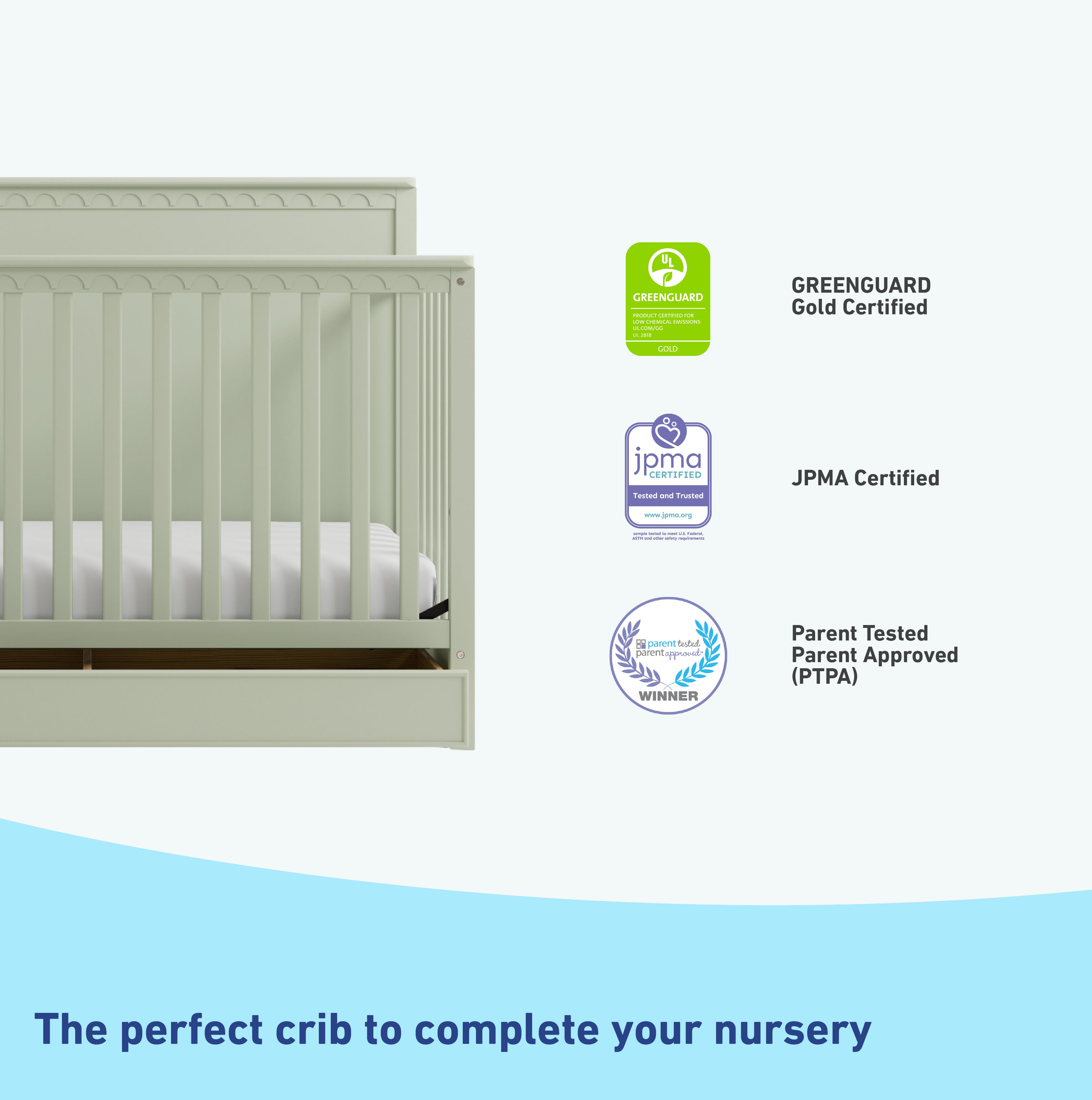 Graco® Sasha™ 5-in-1 Convertible Crib with Drawer.