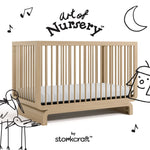 Santorini driftwood crib with black doodles overlaid on image