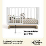 Santorini white with driftwood crib guardrail callout