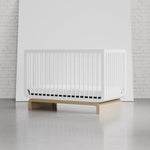 santorini crib white with driftwood in studio