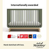 Santorini olive with driftwood crib awards callout