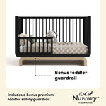 Santorini black with driftwood crib guardrail callout