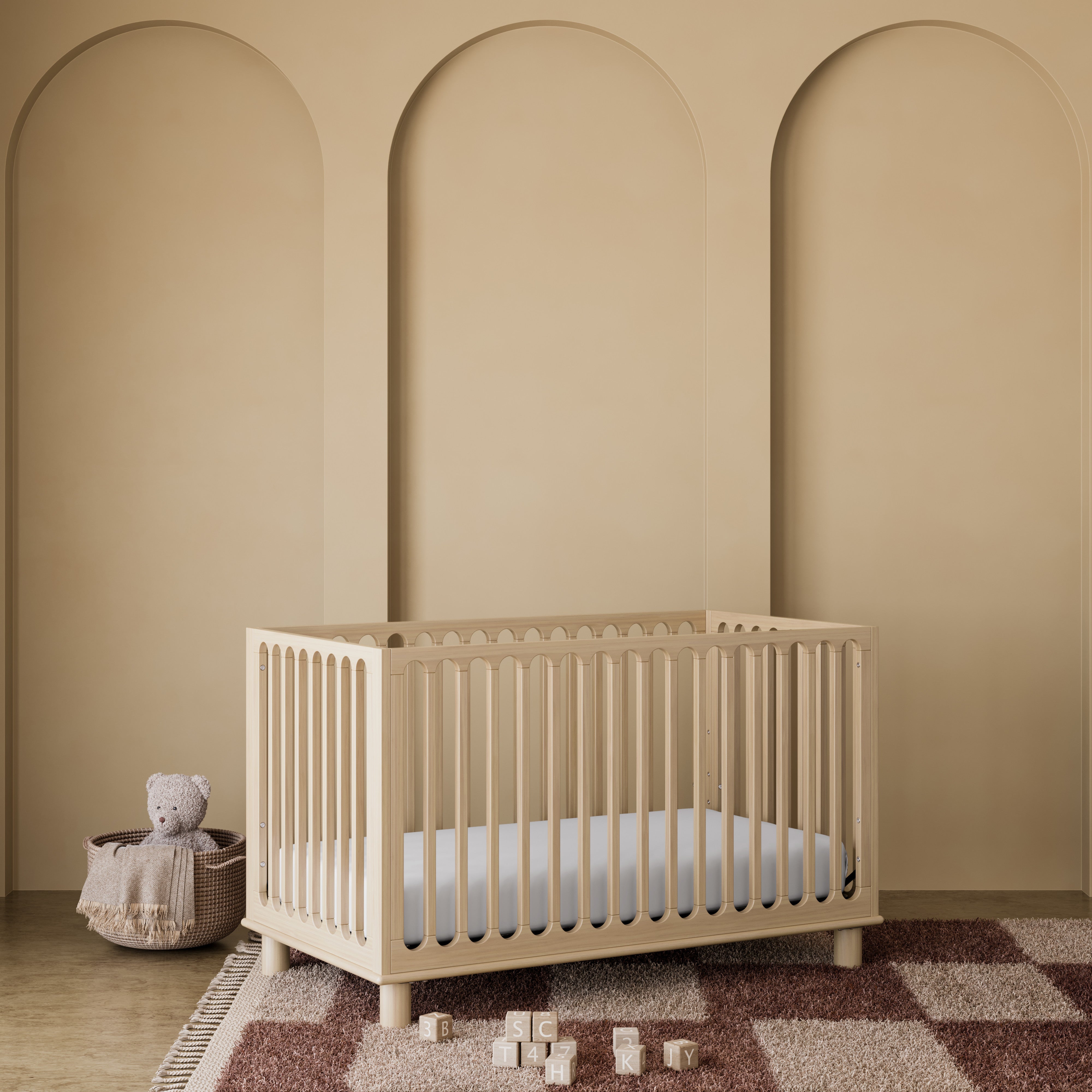 Storkcraft® Sicily™ Deluxe 3-in-1 Convertible Crib with Bonus Toddler Guardrail.