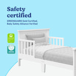 Bailey white toddler bed certifications callout