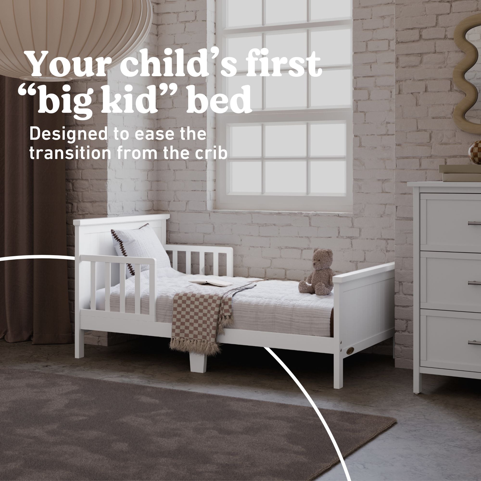 Bailey white toddler bed callout