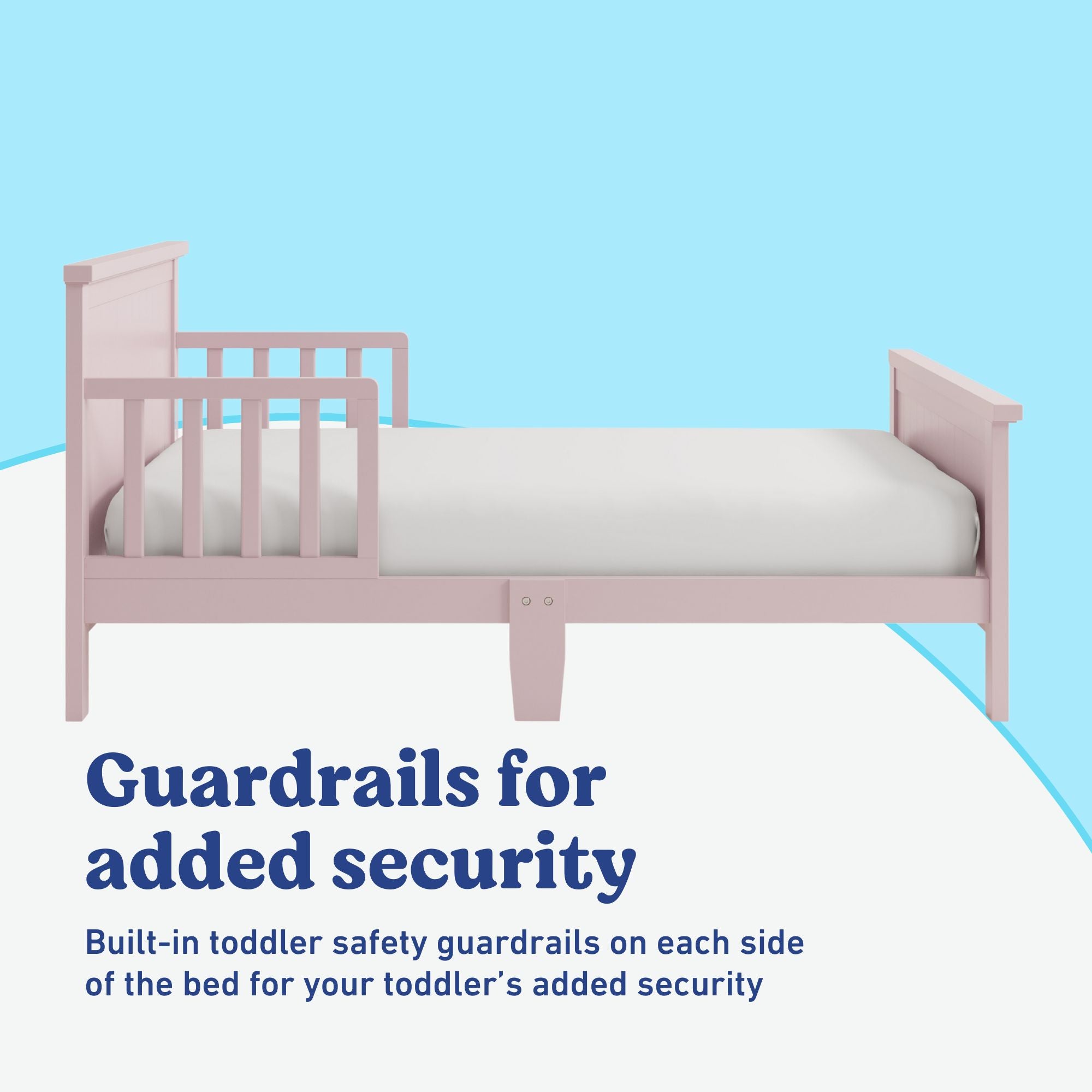 Bailey blush toddler bed guardrails callout