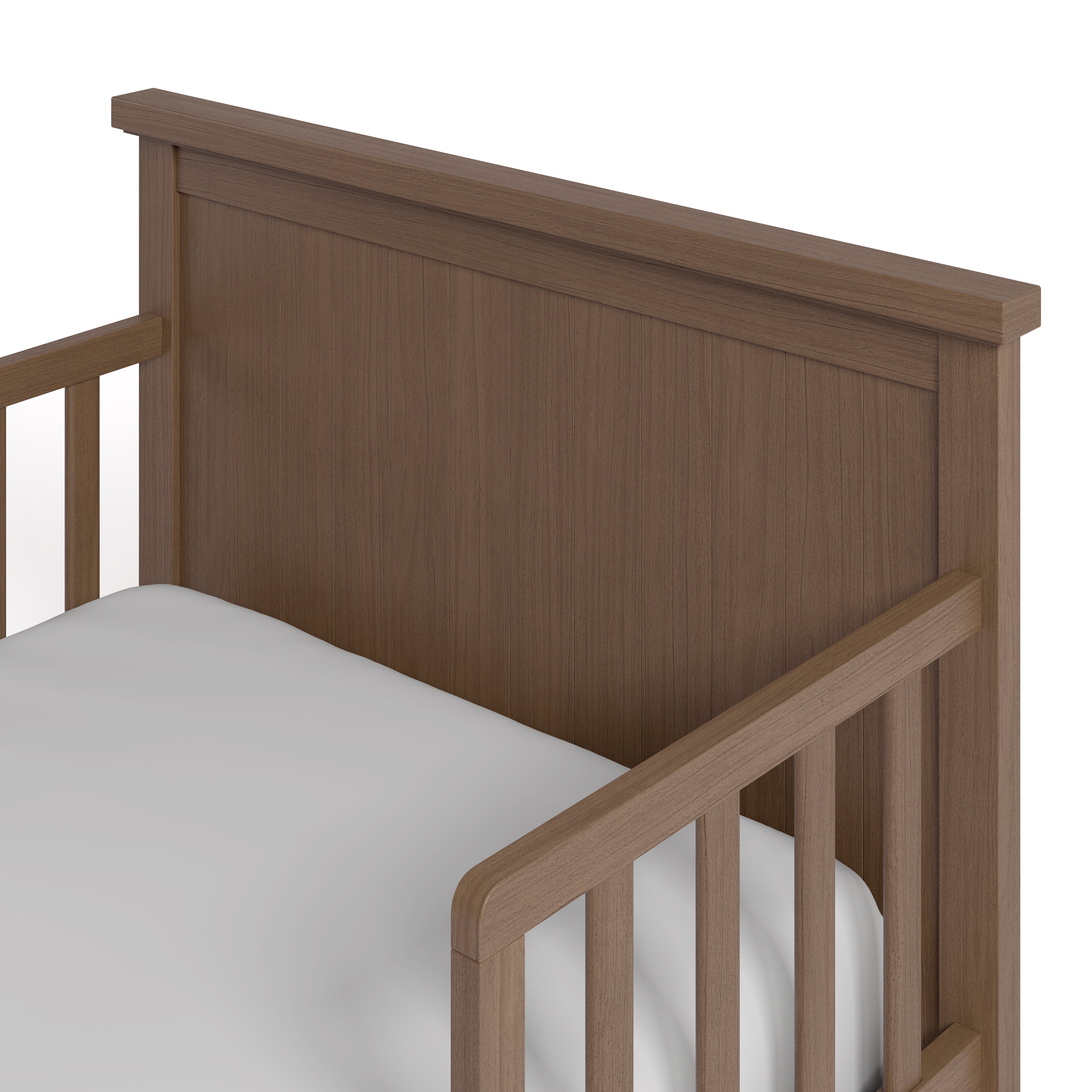 Bailey hazelnut toddler bed close up of headboard