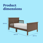 Bailey hazelnut toddler bed with dimensions