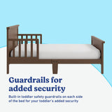 Bailey hazelnut toddler bed guardrails callout