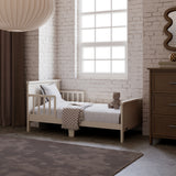 Bailey frosted oat toddler bed in kids room by window