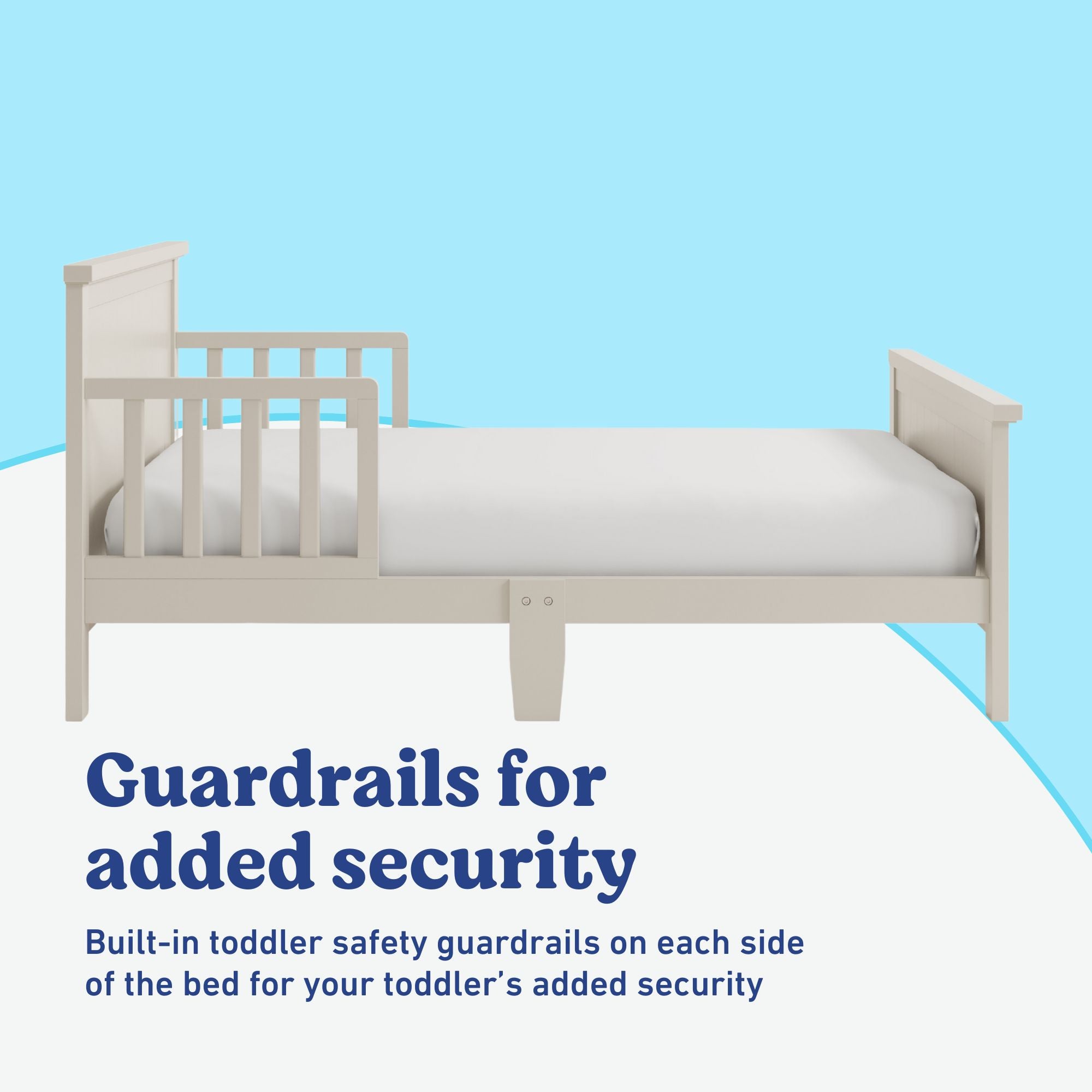 Bailey frosted oat toddler bed guardrails callout