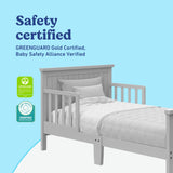 Bailey pebble gray toddler bed certifications callout