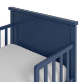 Bailey midnight blue toddler bed close up of headboard