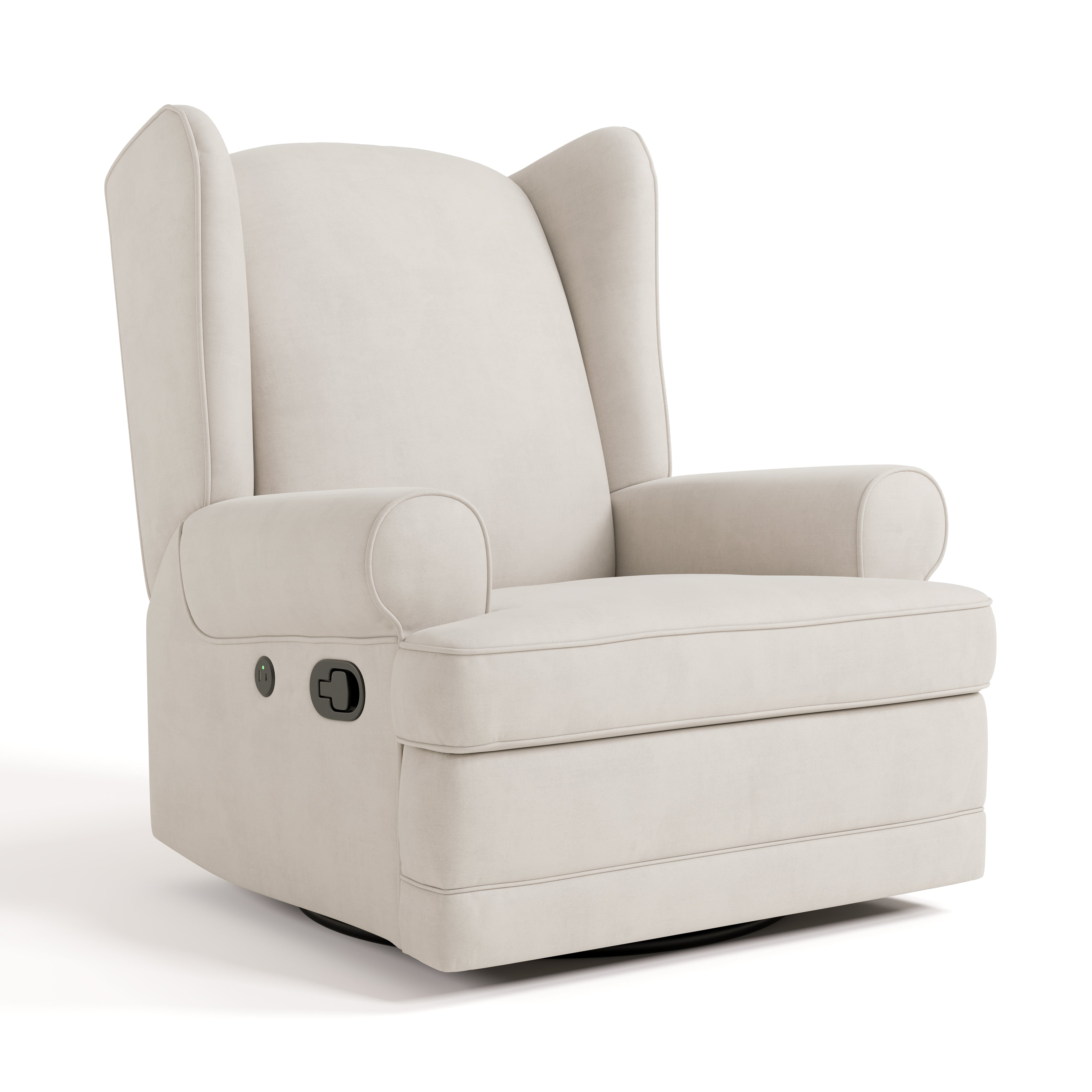 Storkcraft® Serenity Wingback Upholstered Recliner Glider.