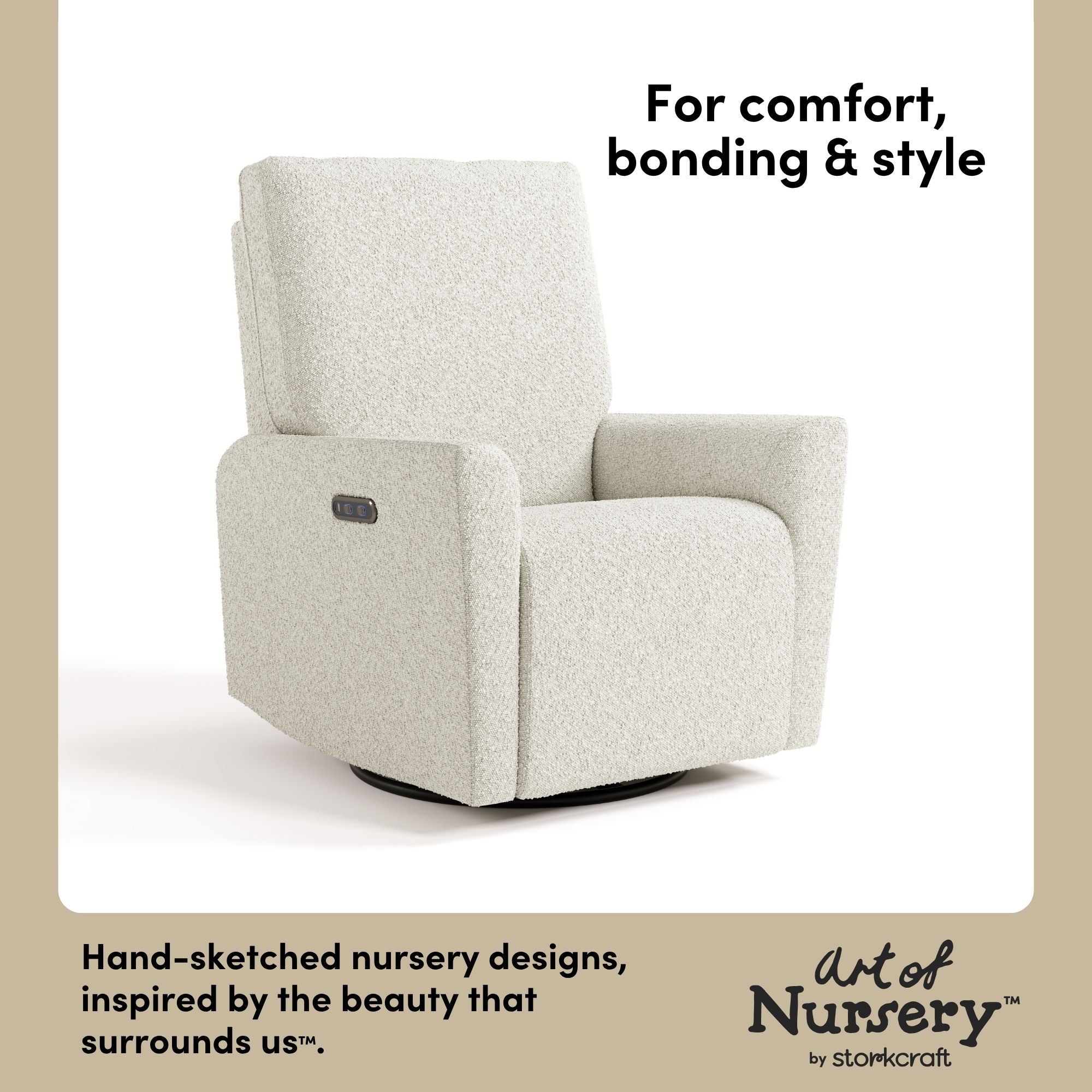 Santorini ivory boucle glider style callout