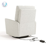 Santorini ivory boucle glider with PTPA logo on top left