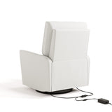 Santorini ivory basketweave recliner back view with power cord