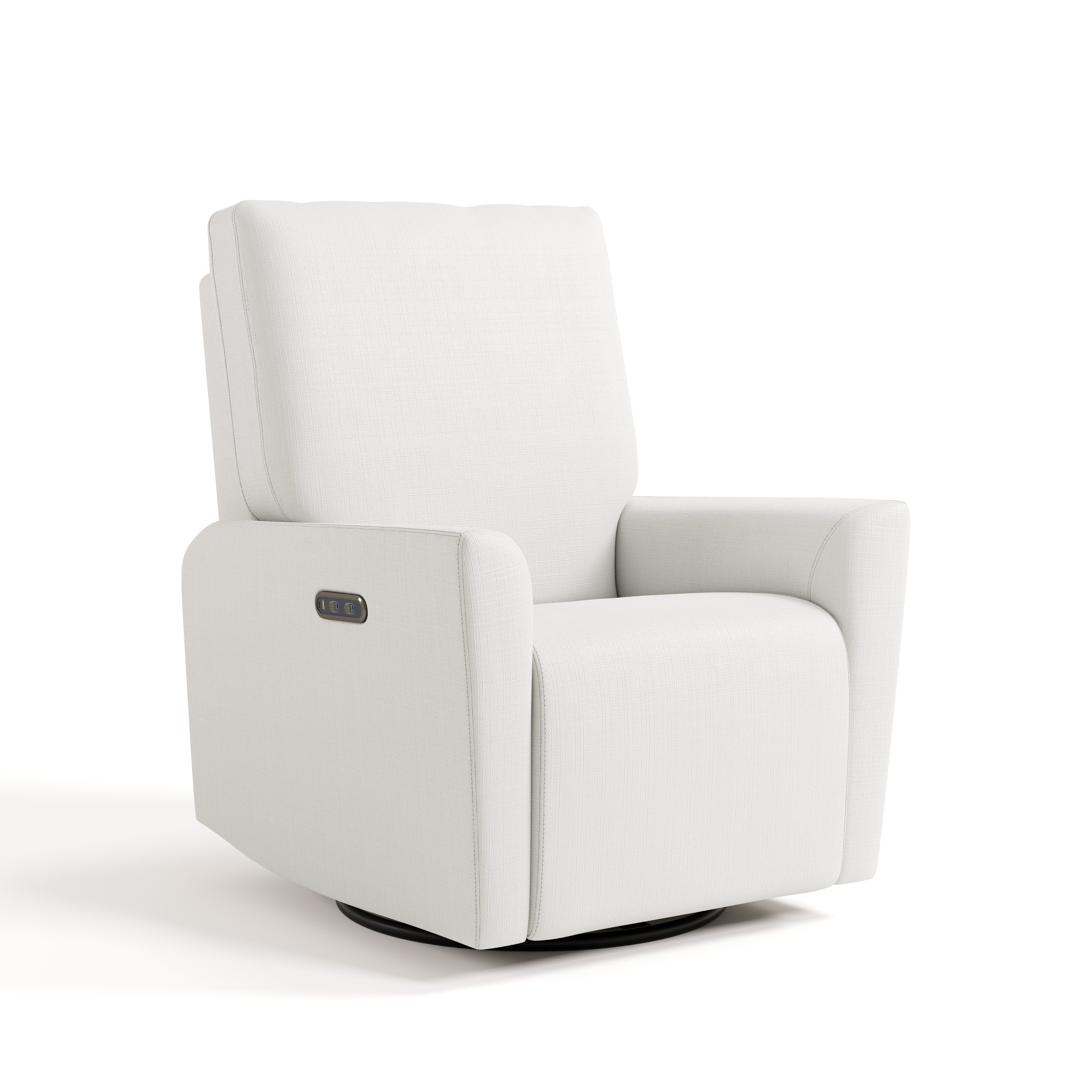 Santorini ivory basketweave recliner angle view
