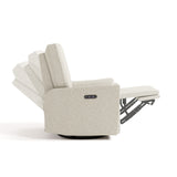 Santorini dune basketweave recliner side view with reclining position shadows