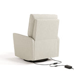 Santorini dune basketweave recliner back view with power cord