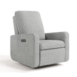 Teddi salt and pepper boucle power recliner angle view