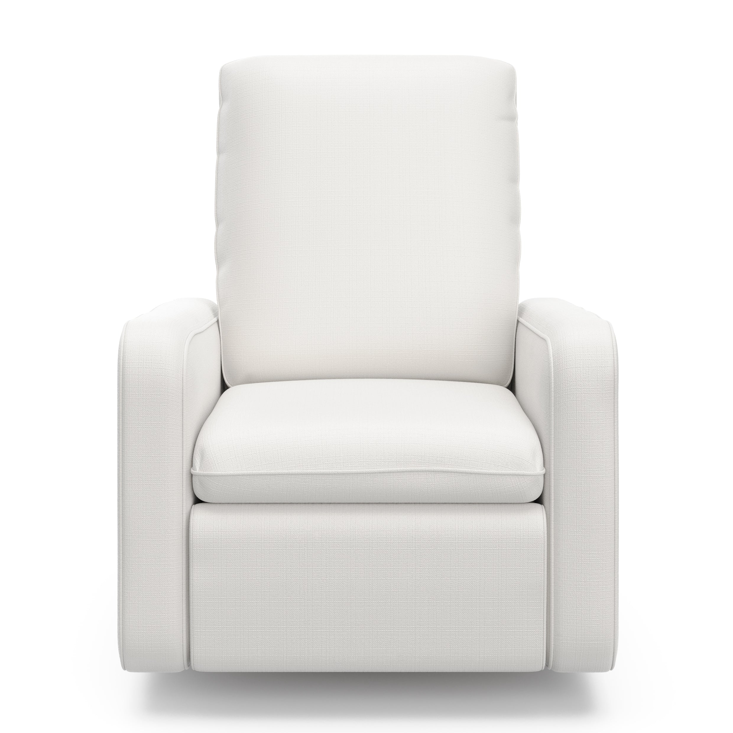 Teddi ivory basketweave power recliner front view