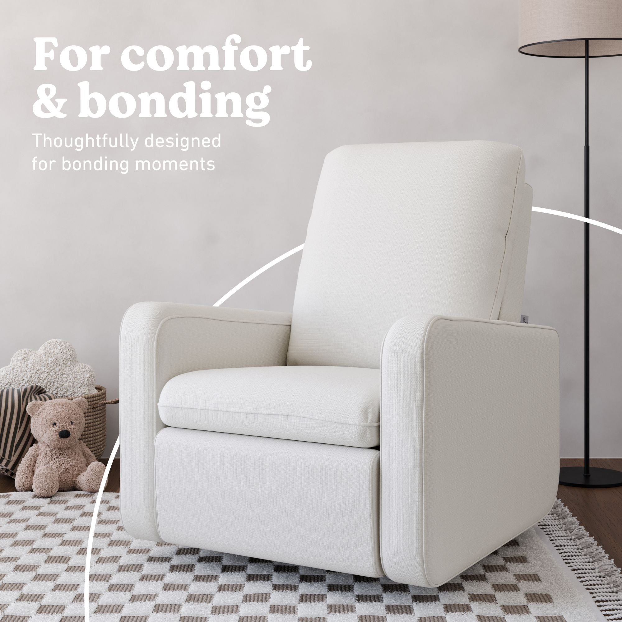 Teddi ivory basketweave power recliner style callout