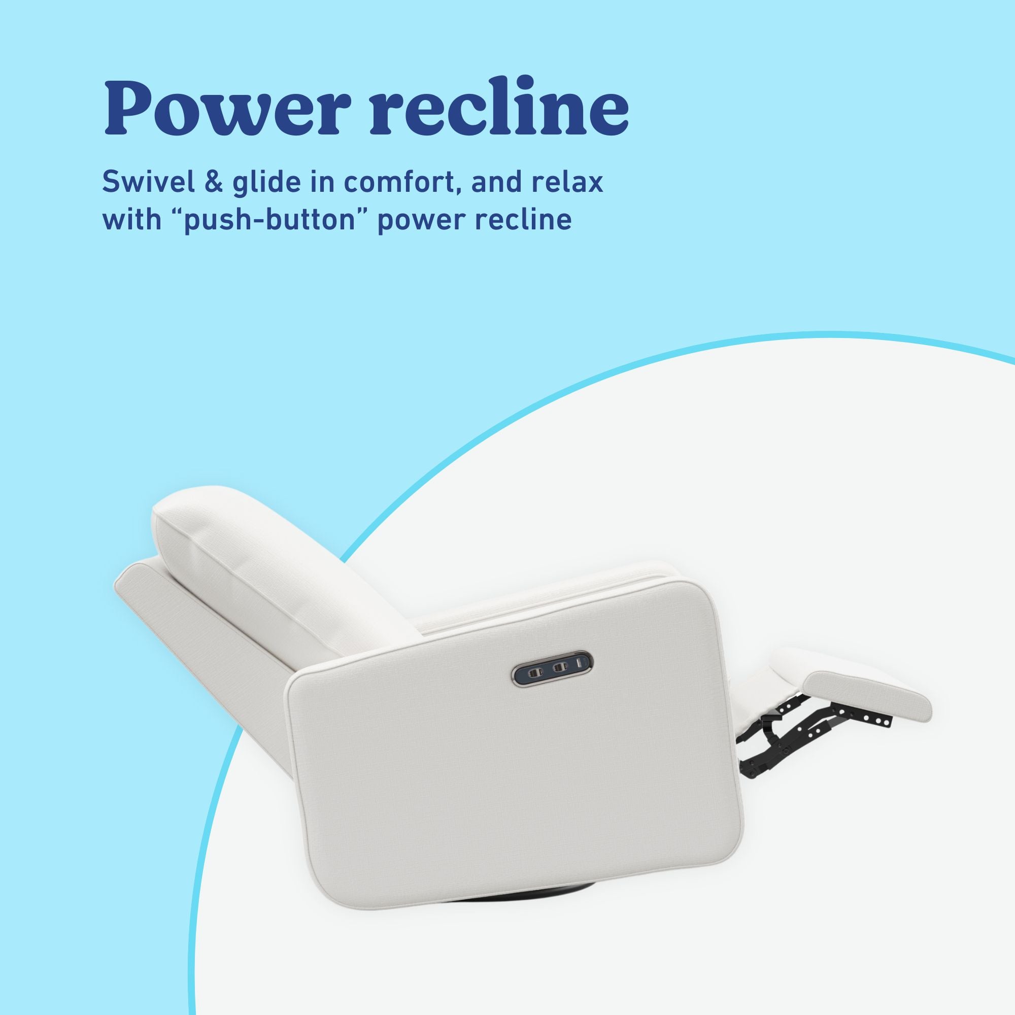 Teddi ivory basketweave power recliner power recline callout