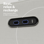 Teddi ivory basketweave power recliner dual USB ports callout