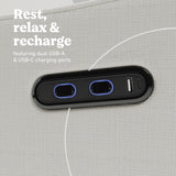 Teddi ivory basketweave power recliner dual USB ports callout