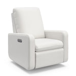 Teddi ivory basketweave power recliner angle view