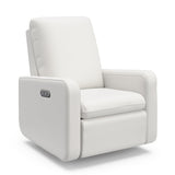 Teddi ivory basketweave power recliner angle view