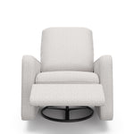 Teddi steel basketweave power recliner reclined front view with leg rest up